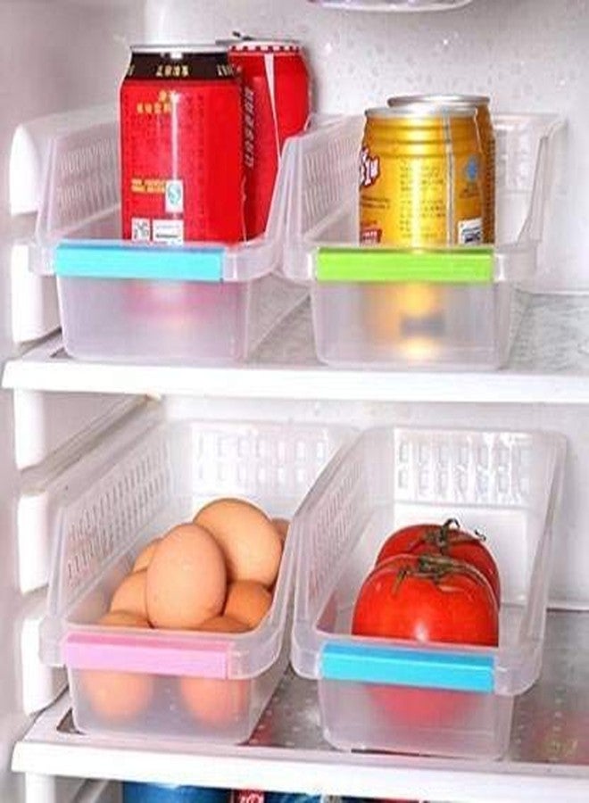 NEWON 4 Pcs Fridge Space Saver Organizer Slide Storage Rack Shelf Drawer - Image 2